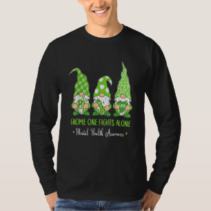 Camiseta Gnome One luta sozinho com a saúde mental verde da