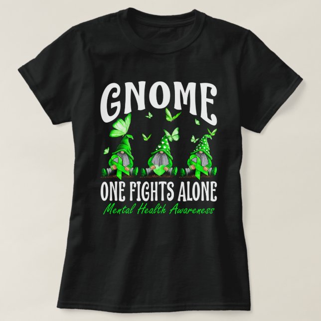 Camiseta Gnome One luta sozinho contra a consciência mental (Frente do Design)
