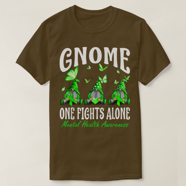 Camiseta Gnome One luta sozinho contra a consciência mental (Frente do Design)