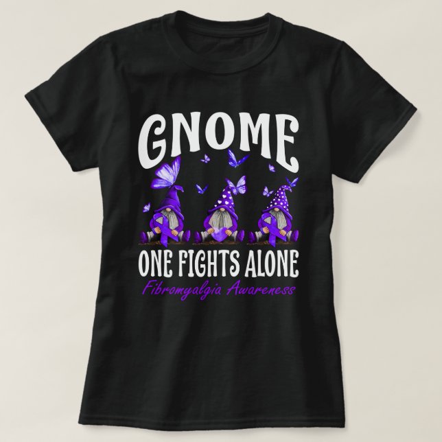 Camiseta Gnome One luta sozinho contra a fibromialgia consc (Frente do Design)