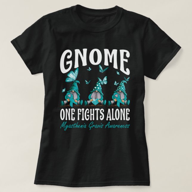 Camiseta Gnome One luta sozinho contra a miastenia gravis c (Frente do Design)