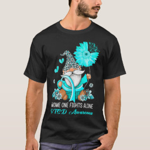 Camiseta Gnome One luta sozinho o guerreiro Teal Ribbon Pts