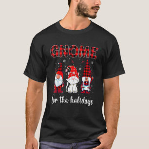 Camiseta Gnome Para As Festas de Natal Xadrez de Búfalo Gat