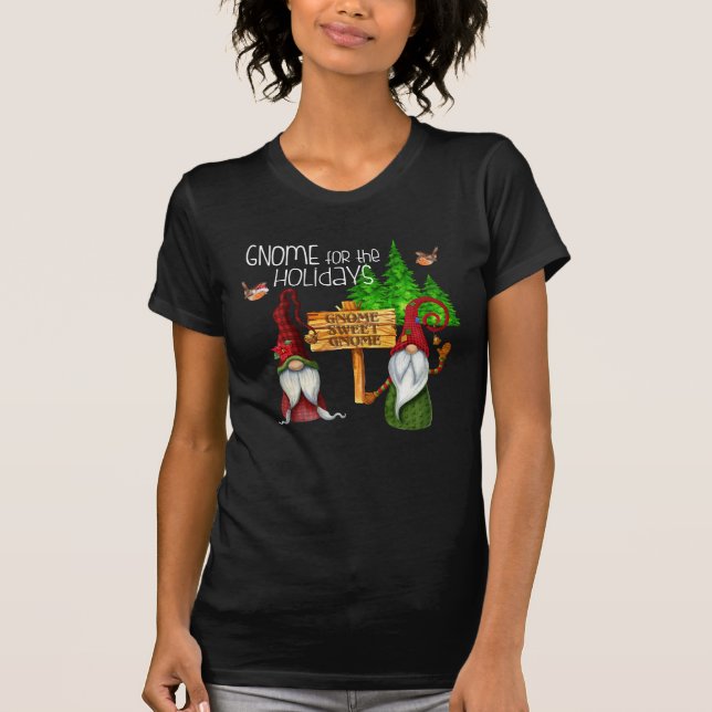 Camiseta Gnome para o Gnomo de Natal do Jardim das Férias (Frente)
