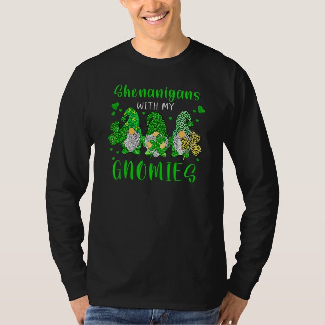 Camiseta Gnome Rua Patrick S Day Shenanigans Com Meus Gnomo (Frente)