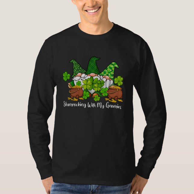 Camiseta Gnome Shamrock Let Shenanigans Begin St Patricks D (Frente)