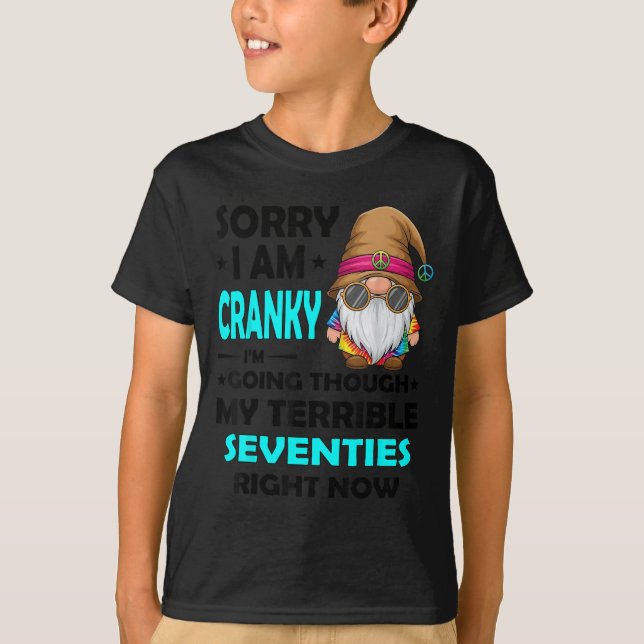 Camiseta Gnome Sorry I'm Cranky Im Going Through My Terribl (Frente)