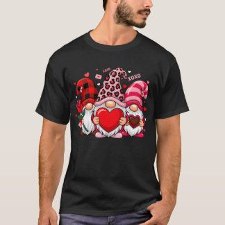 Camiseta Gnomes Crew Valentines Day Buffalo Leopard Heart