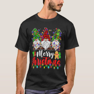 Camiseta Gnomes Merry Christmas Light Gnome Xmas