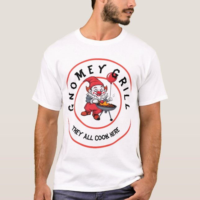Camiseta Gnomey Grill Eles Cozinham Aqui (Frente)