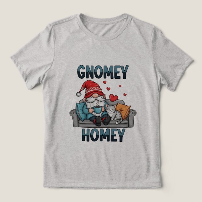 Camiseta Gnomey homey gnome em casa (Design frontal)