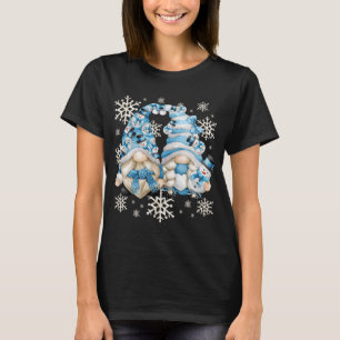 Camiseta Gnomias Engraçadas De Snowman Com Flocos De Neve -