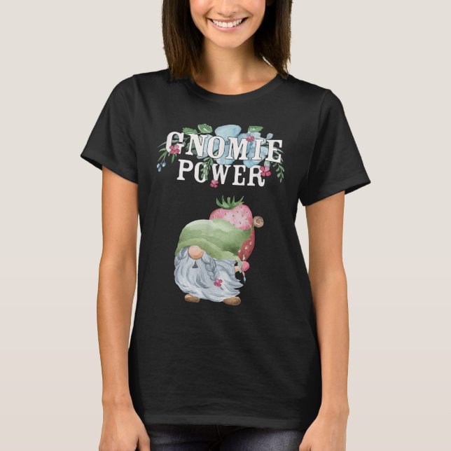 Camiseta Gnomie De Potência Única De Energia De Flor Funny  (Frente)