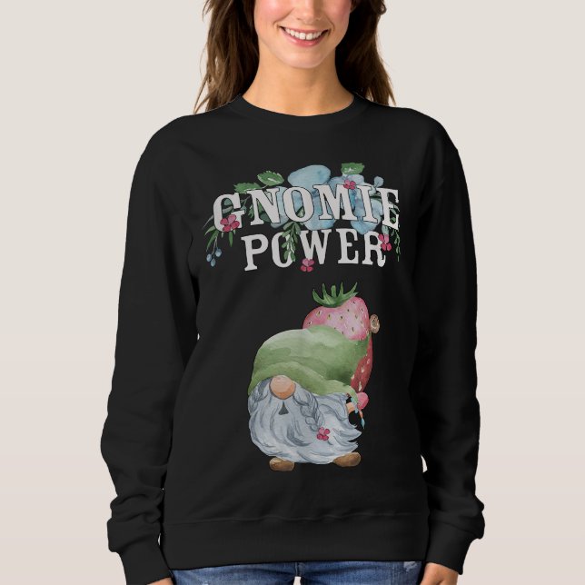 Camiseta Gnomie De Potência Única De Energia De Flor Funny  (Frente)