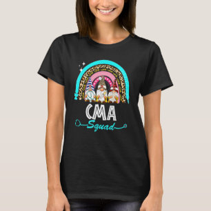 Camiseta Gnomies Cma Enfermeira Enfermeira Leopard Rainbow
