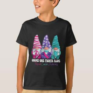 Camiseta Gnomies Engraçados Câncer de tiróide Mês Ribbo