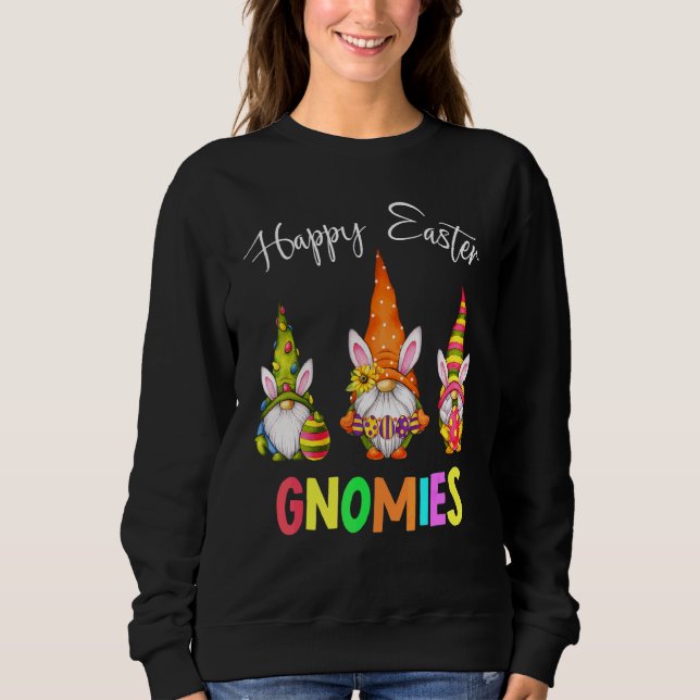 Camiseta Gnomies felzs pascoa Gnomos Funny Bunnies Ovos Bas (Frente)