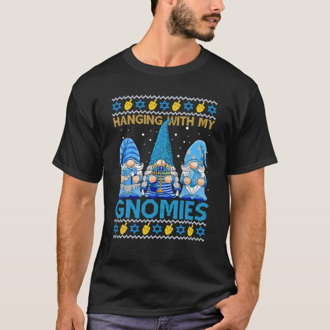 Camiseta Gnomies Gnomies Feliz Hanukkah Ugly (Frente)