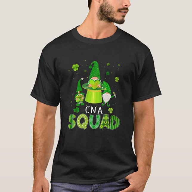 Camiseta Gnomies Irish CNA Nurse Squad Nursing St Patrick's (Frente)