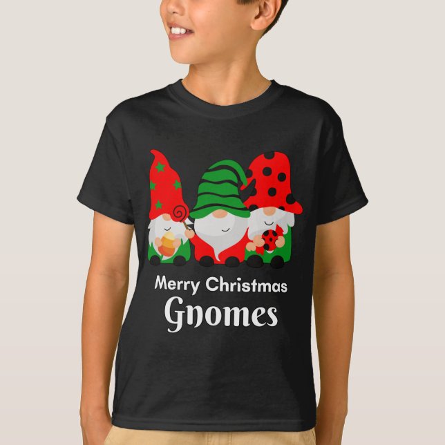 Camiseta Gnomies Natal Oferece Gnomo Gnomo Feliz Amigos (Frente)