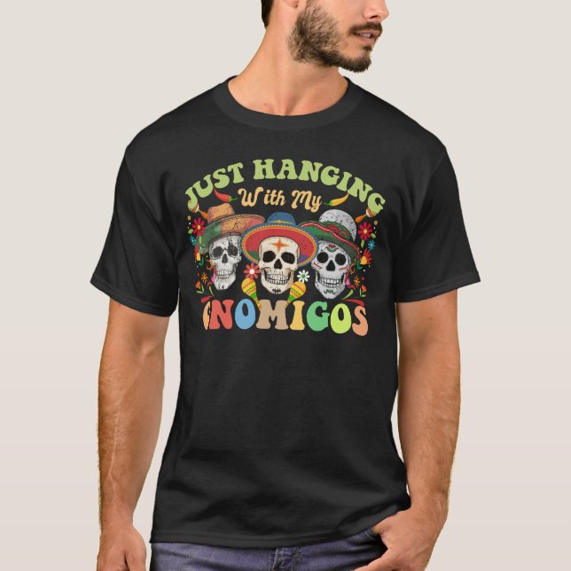 Camiseta Gnomigos Skull Sombrero Mexicano Cinco De Mayo Ide (Frente)