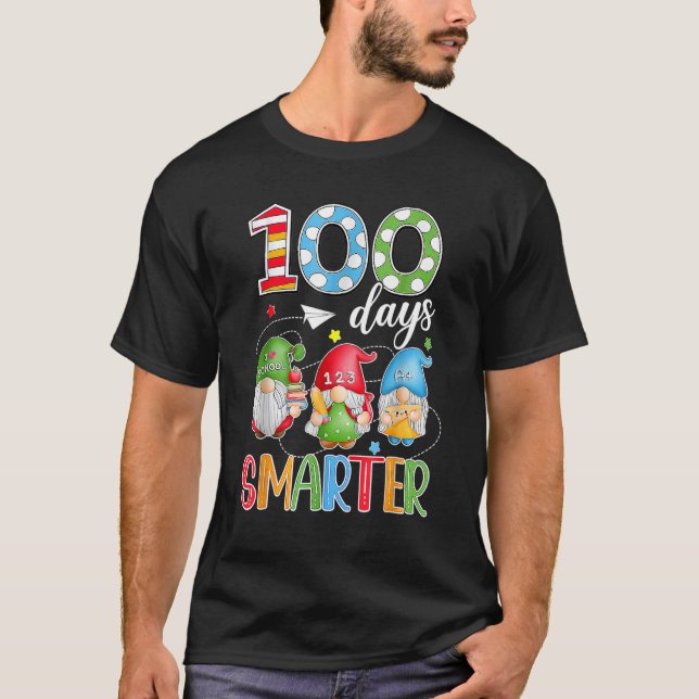 Camiseta Gnomo 100 Dias Mais Inteligente 100º Dia De Escola (Frente)