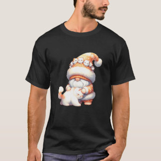 Camiseta Gnomo Amante de Gatos Gráfico Para Mulheres Que Am