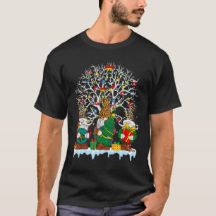 Camiseta Gnomo Bonito Buffalo Xadrez Árvore de Natal Luz Fe