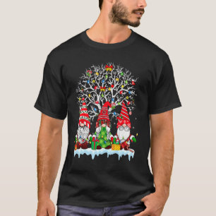 Camiseta Gnomo Bonito Buffalo Xadrez Árvore de Natal Luz Fe