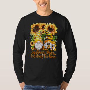 Camiseta Gnomo Bonito Para Mulheres Desejos De Girassol E M