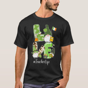 Camiseta Gnomo Bonito Shamrock AMA Professor Life St Patric