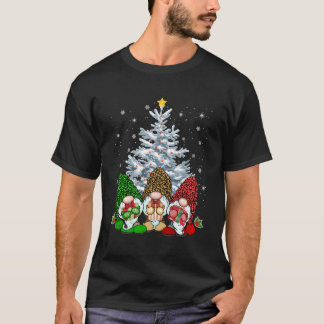 Camiseta Gnomo Búfalo Xadrez Árvore Luz Feia Santa Hat