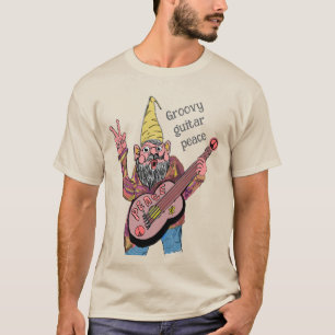 Camiseta Gnomo Caprichoso com Guitarra da Paz, Vibração Gro