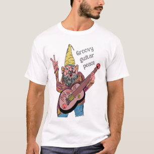 Camiseta Gnomo Caprichoso com Guitarra da Paz, Vibração Gro