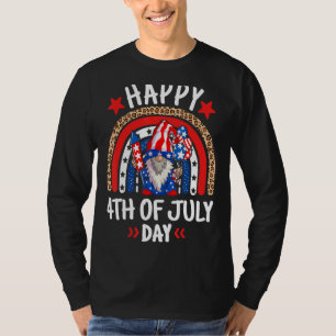 Camiseta Gnomo Celebrando Independência Dia dos Eua Feliz 4