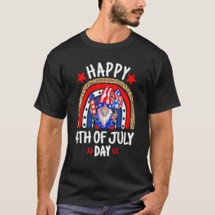 Camiseta Gnomo Celebrando Independência Dia dos Eua Feliz 4