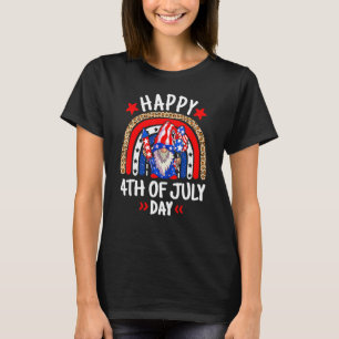 Camiseta Gnomo Celebrando Independência Dia dos Eua Feliz 4