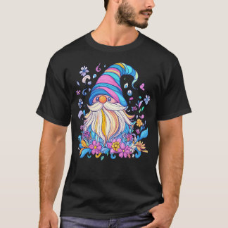Camiseta Gnomo Colorido No Jardim De Flores