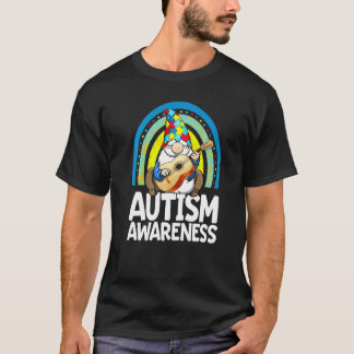 Camiseta Gnomo Conscientização do Autismo Arco-íris Criança