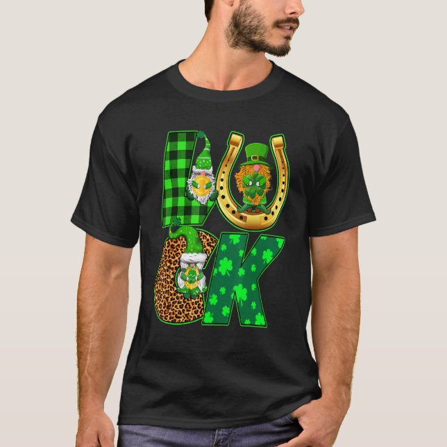 Camiseta Gnomo da Sorte Leprechaun Trevo de Quatro Folhas F (Frente)