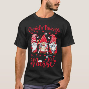 Camiseta Gnomo de Enfermeira de UTI Favorito do Cupido no D