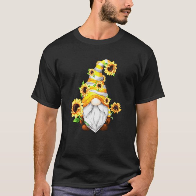 Camiseta Gnomo De Girassol Bonito Para Avô De Jardineiro Co (Frente)