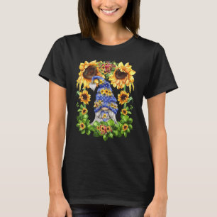 Camiseta Gnomo De Girassol Floral Para Mulheres Hippies E C