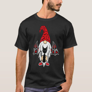 Camiseta gnomo de Halloween com asas de morcego e gato pret