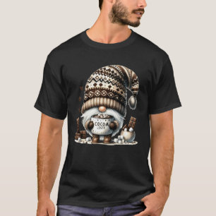 Camiseta Gnomo de Inverno com Canecas de Cacau Quente e Mar