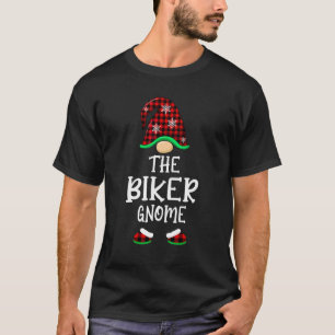 Camiseta Gnomo de Motoqueiro Xadrez de Búfalo Família Corre