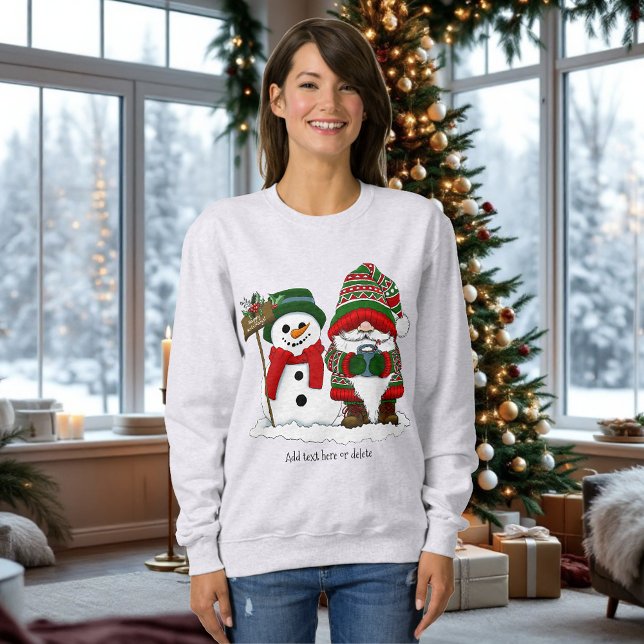 Camiseta Gnomo de Natal Aconchegante Boneco de Neve Férias  (Criador carregado)