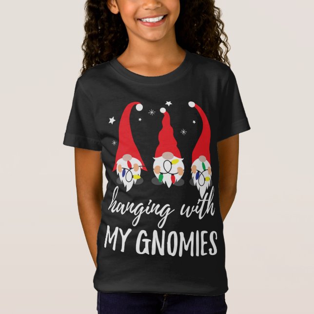 Camiseta Gnomo de Natal Com Meus Gnomos (Frente)
