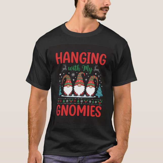 Camiseta Gnomo de Natal Gnômios Pendurados (Frente)