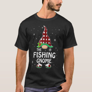 Camiseta Gnomo de Pesca Xadrez de Búfalo Família Correspond